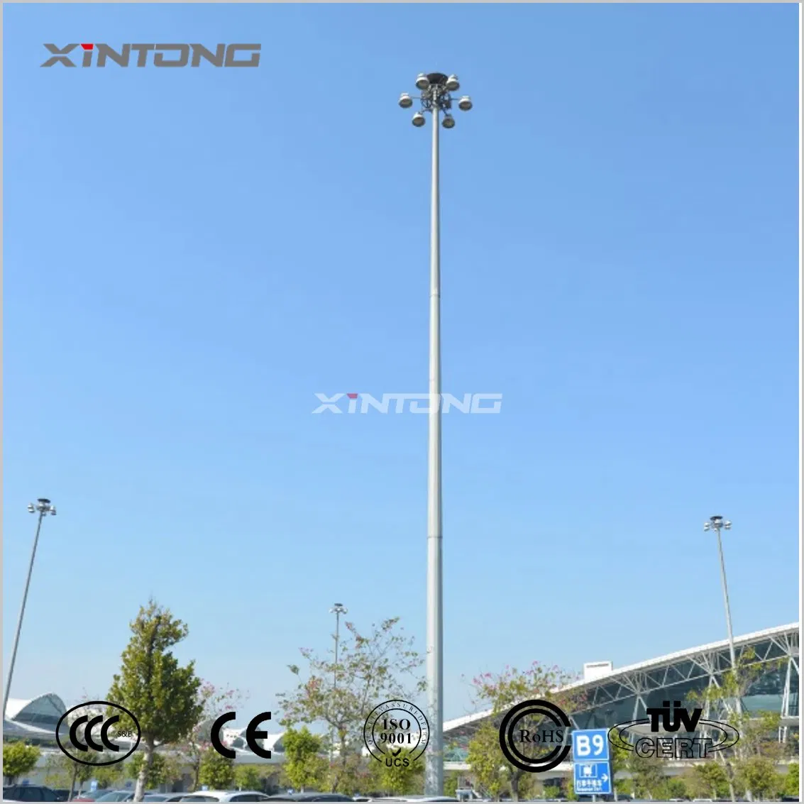 45m High Mast Pole Light for Stadium High Mast LED Street Light for Football Field