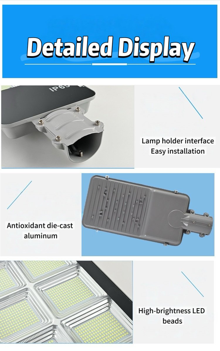100W 200W 300W 500W Energy Saving Split Solar Street Light IP65 Waterproof Solar Lamp with Remote Control for Garden Park Street Pathway