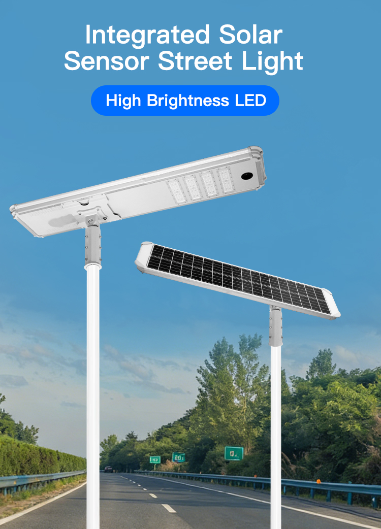 Solar LED Street Light with Motion Sensor Outdoor Dimmable Street Lighting for Driveway Road