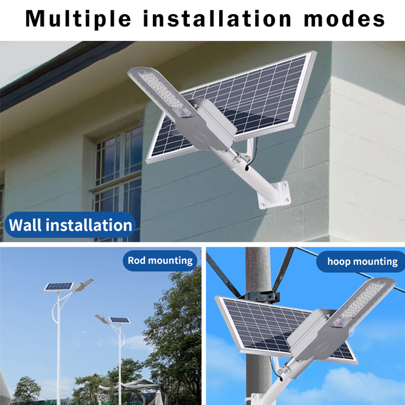 IP65 Waterproof LED Solar Street Light Remote Light Control Solar Lamp with Light Pole for Road Urban