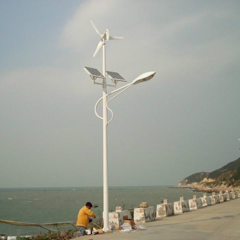Outdoor Highway 40W Wind Hybrid Panel Integrated LED Solar Street Light
