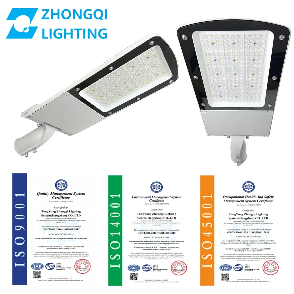 LED Street Light IP66 180lm/W 5000K Ik08 Zhaga High Lumen Anti-Glare Quality Waterproof Dali Dimmable Sensor 5 Years Warranty OEM ODM 30W 40W 50W 60W CE