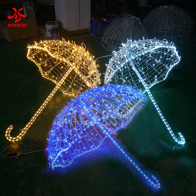 High-Quality Waterproof Umbrella LED Motif Light Outdoor Street &amp; Park Decoration