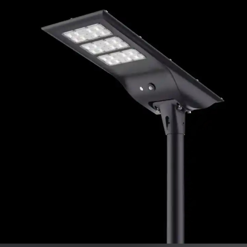 ODM OEM 10m 80W Outdoor All in One Commercial Park Garden Lamp Integrated Solar Power LED Parking Lot Street Light Solar Street Light