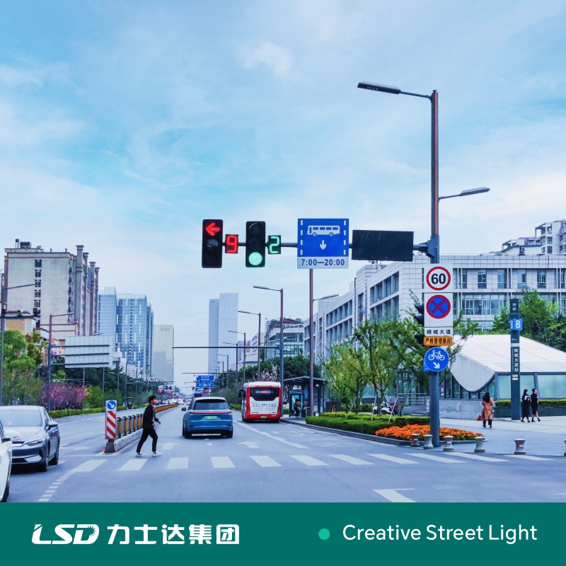 Direct Sale Two Arm Waterproof IP68 Die-Casting Aluminum Housing 250W LED Street Light Road Lamp Pole Customization