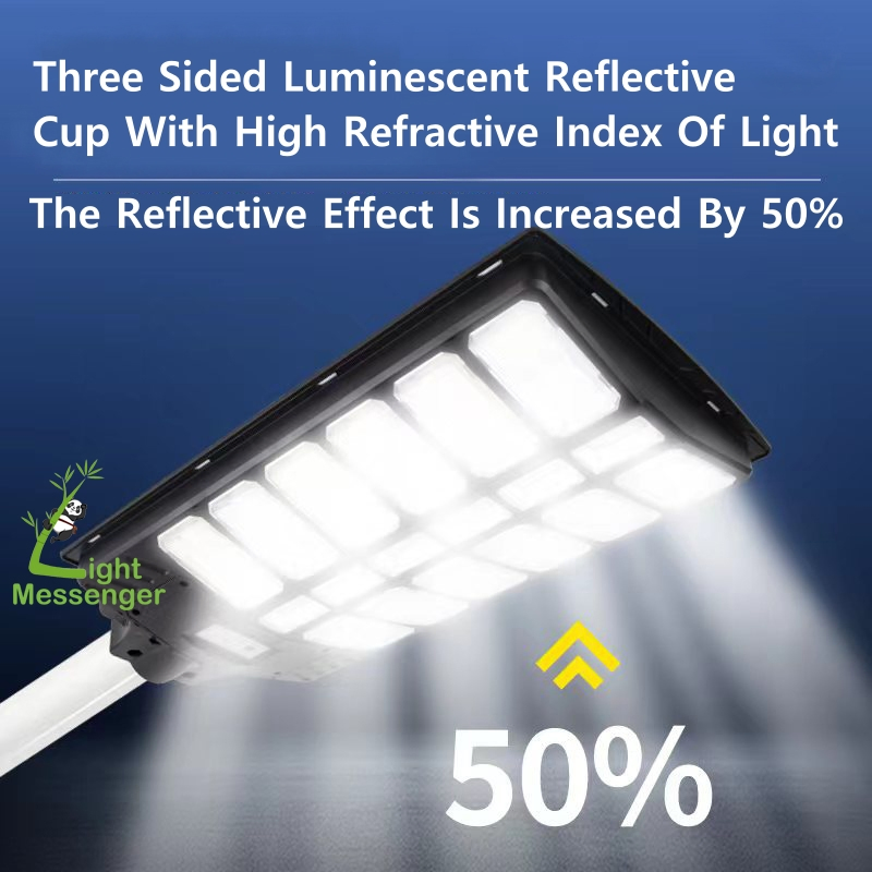 Light Messenger Waterproof IP65 Light Control Radar Induction LED Solar Street Lights Parking Outdoor LED Lamp with Remote