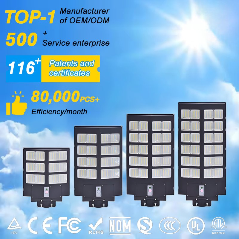 High-Quality Outdoor Waterproof IP65 ABS 500W-2000W Integrated All in One LED Solar Street Light