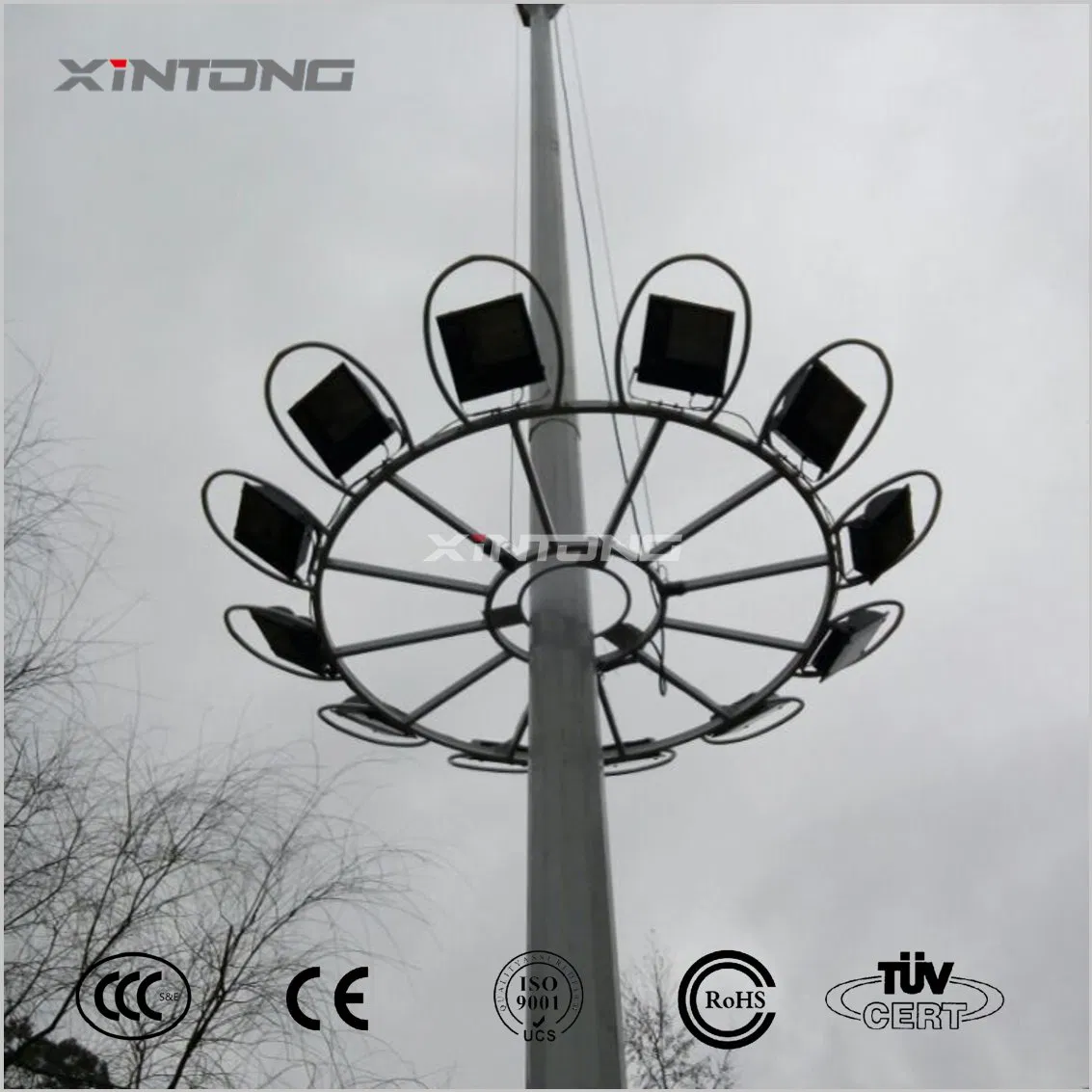 45m High Mast Pole Light for Stadium High Mast LED Street Light for Football Field