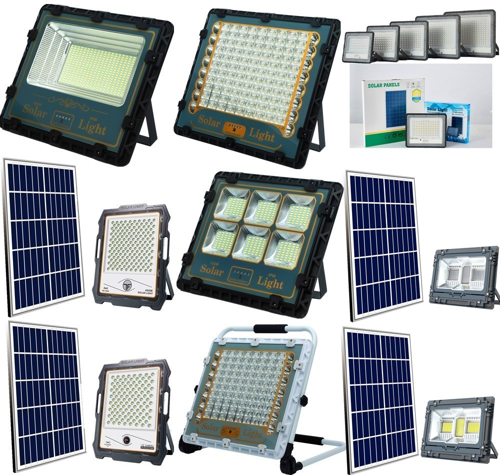 China Solar Manufacturer 2000/1000/800/600/500W/400/300/200/100W LED Sensor IP66 Street Outdoor All in One Camera ABS COB Wall Flood Garden Road Battery Light