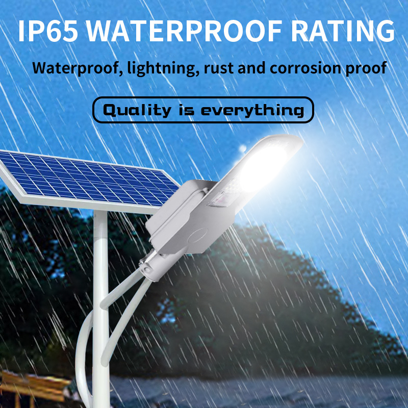 IP65 Waterproof LED Solar Street Light Remote Light Control Solar Lamp with Light Pole for Road Urban