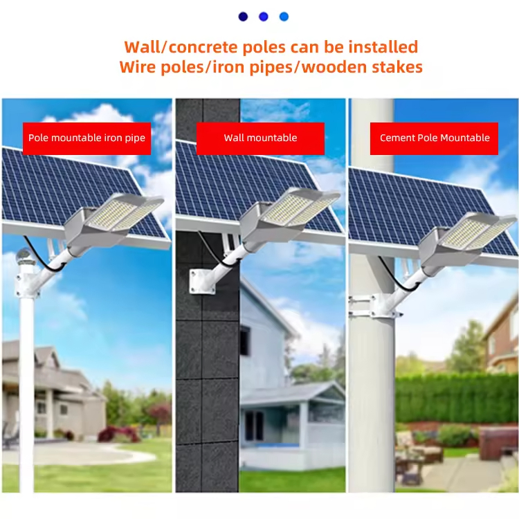 Nei Solar Street Light All in One Solar Street Light Square 100 W LED with Lithium Iron Oxide Battery Die Casting Aluminum Housing Body