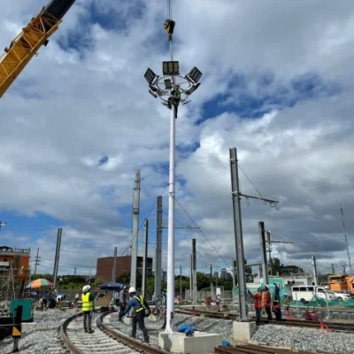 40m Steel Street Stadium Post LED Flood Lamp High Mast Pole Light