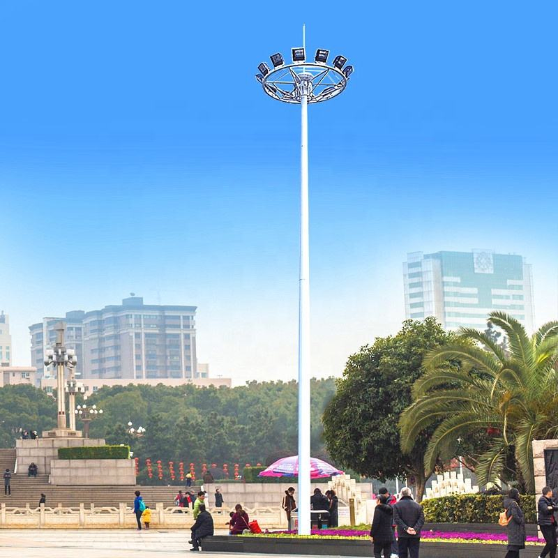 Octagonal Street Light Pole High Quality Tapered Steel Column 15m 18m 20m Lamp Poles Galvanized High Mast Light