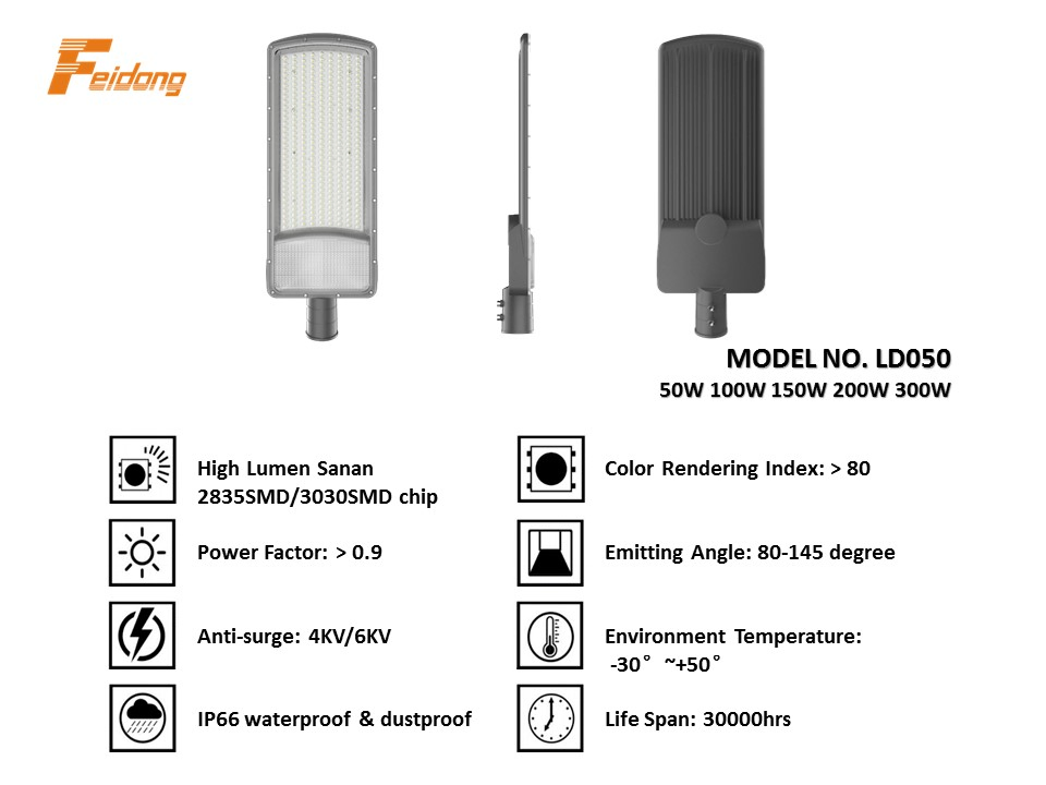 2024 Super Bright 110-120lm/W Resort Parking Lot Zoo Park Square Project Use 300W with PIR Light Sensor LED Street Light