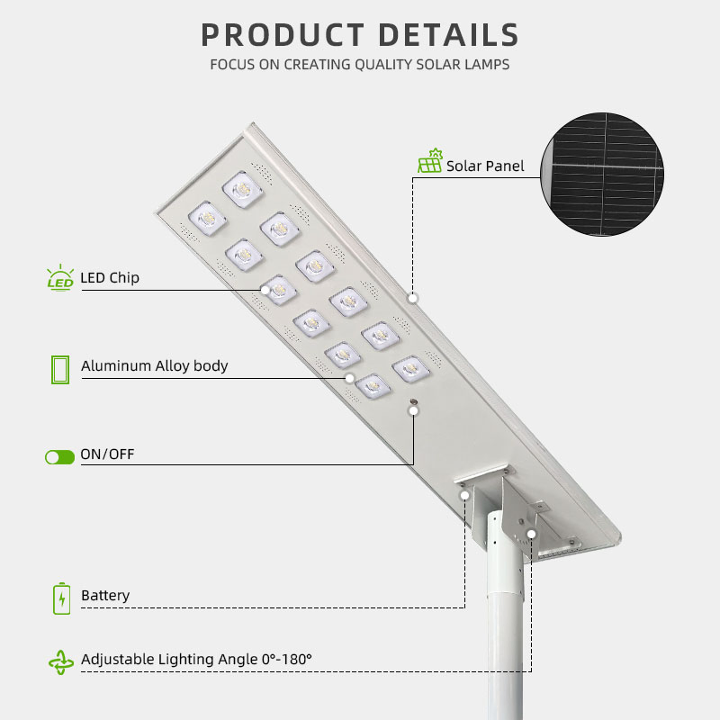 High-Brightness Solar Street Lights with 12 Eyes for Parks and Highways