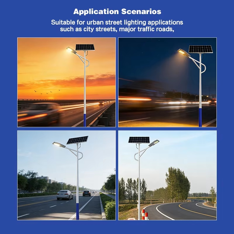 Remote Intelligent Control IP66 Galvanized Steel Solar Street Light Main Transportation Routes
