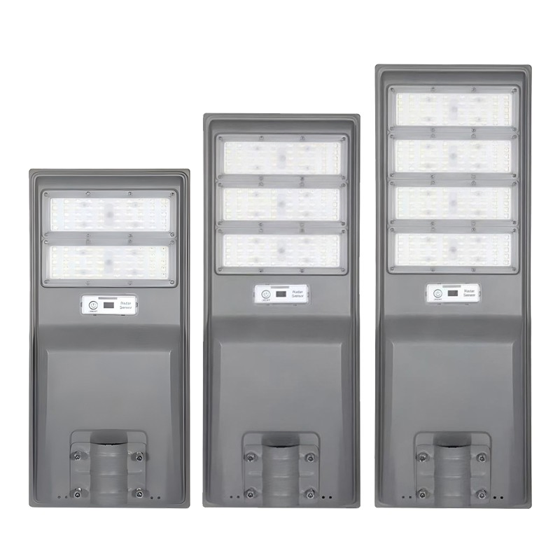 Solar Street Lamps Equipped with Remote Controls and Radar Sensors, Energy-Saving Street Lamps with Solar Panels and Solar Battery Solar Street Light
