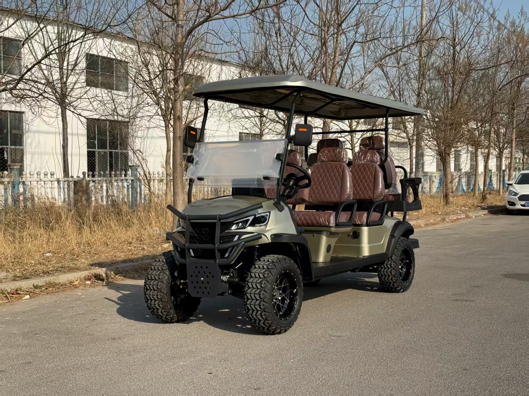 Electric Golf Cart Buggy 8 Seater 60V Steel Frame GCC Certified off Road Sightseeing Car Solar Power Customized 4 Wheel