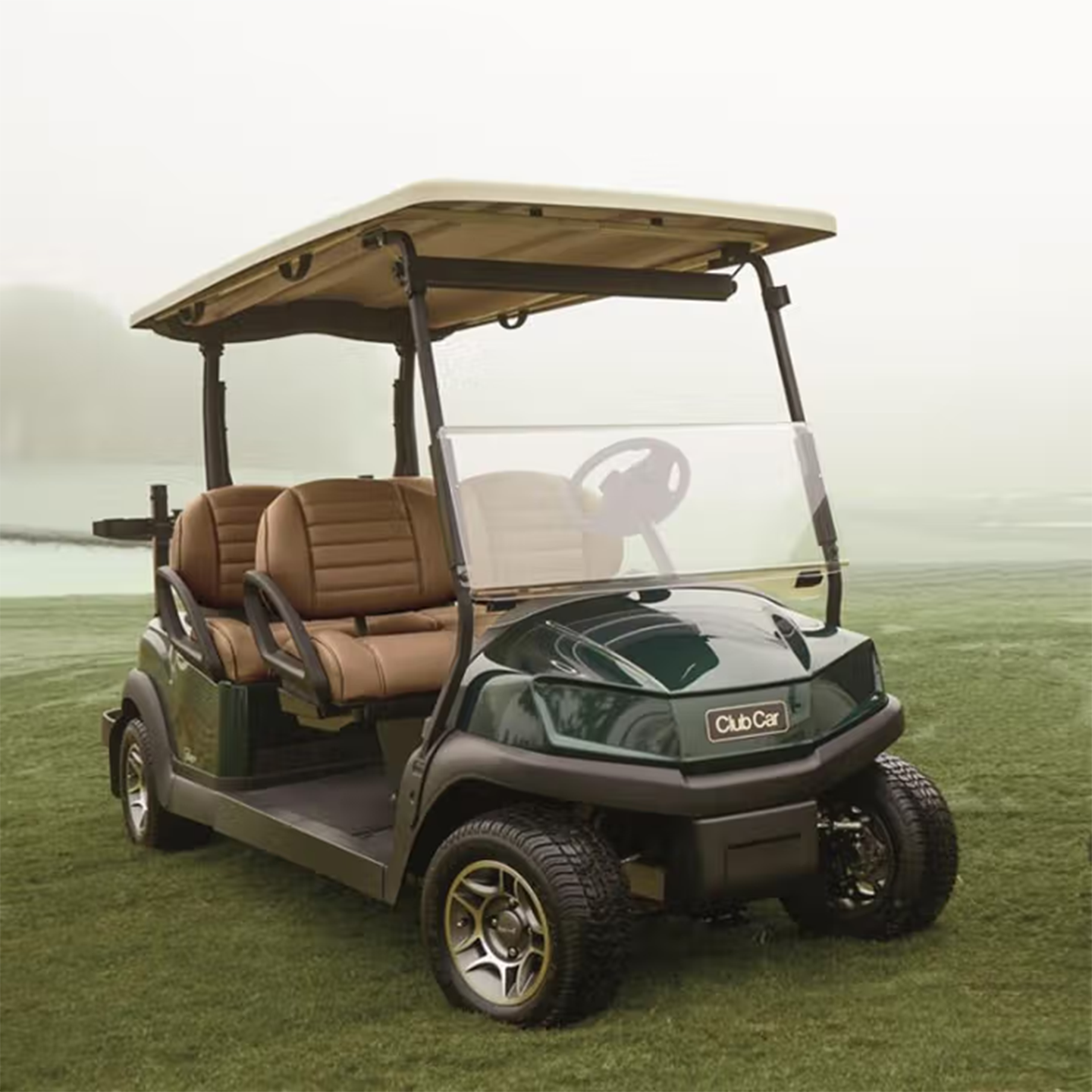 Clubcar Tempo Stretch 4 Seater Green Premium Seat Golf Cart for USA Resort Hotel Shuttle Golf Cart
