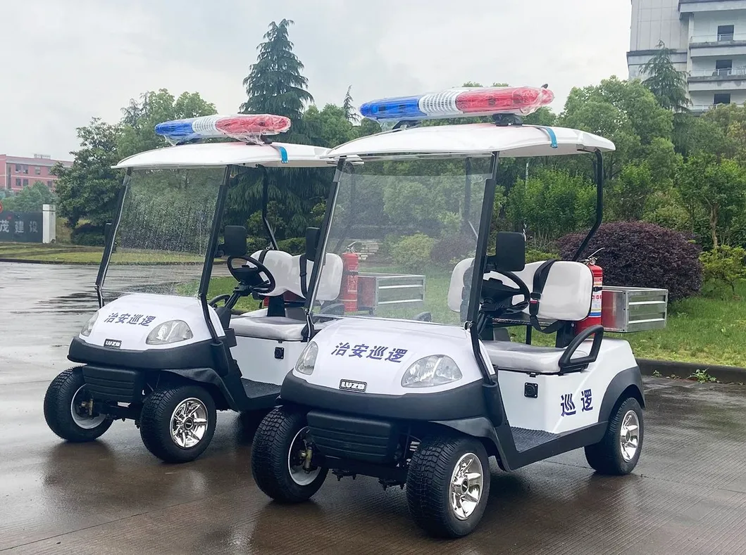4-Seat White Security Golf Cart Design