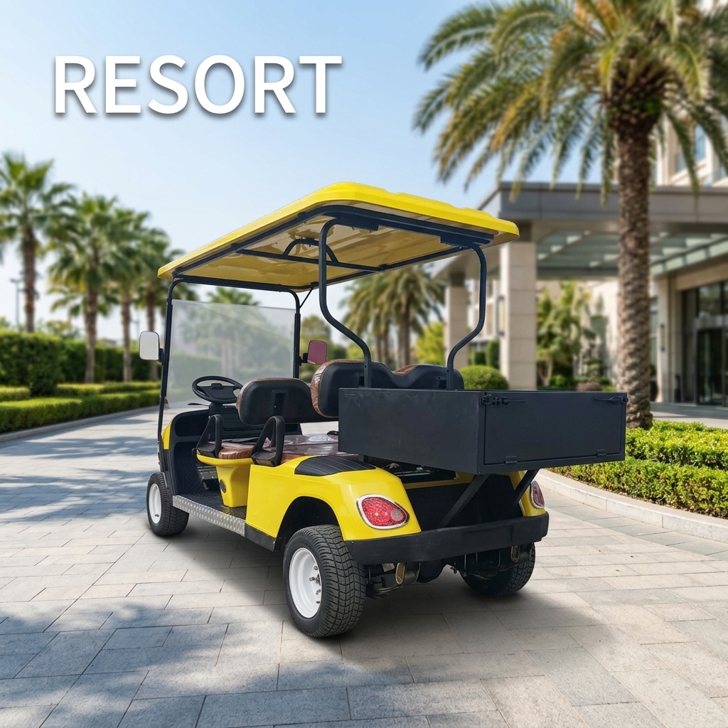 2+2 4 Passenger Lithium Battery 80-100KM Range Electric Golf Buggy for Campus Scenic Area Transportation