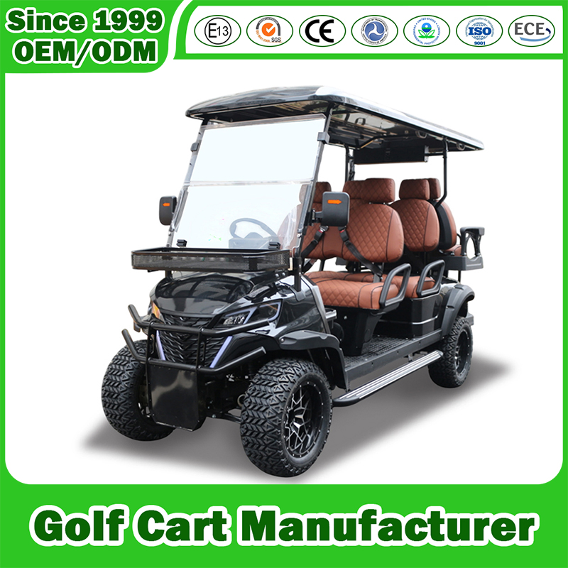 Golf Cart Factory 2/4/6 Seater 2+2 Seat Forward Facing 48V/60V Lithium Battery Utility Shopping Club Vehicle Car Golf Cart for Community Patrol and Management