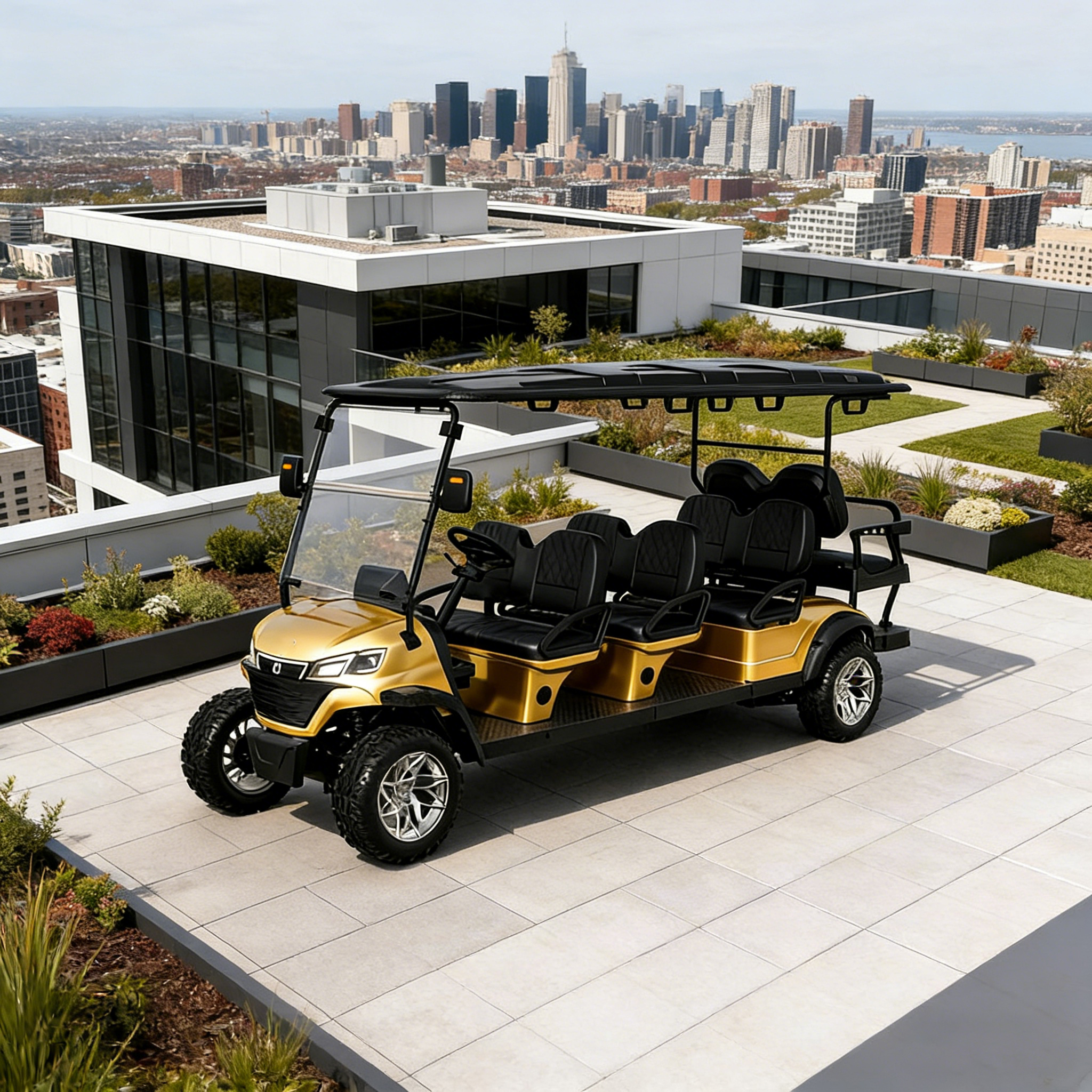 WOLAN Wholesale Intelligent Controller 8 Seater Electric Golf Cart for Beach Club VIP Party Service
