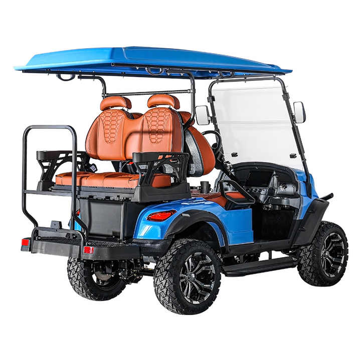 4 Seater Folding 72V Lithium Battery Electric Golf Cart Rough Terrain 2+2 Seats Off Road Golf Cart
