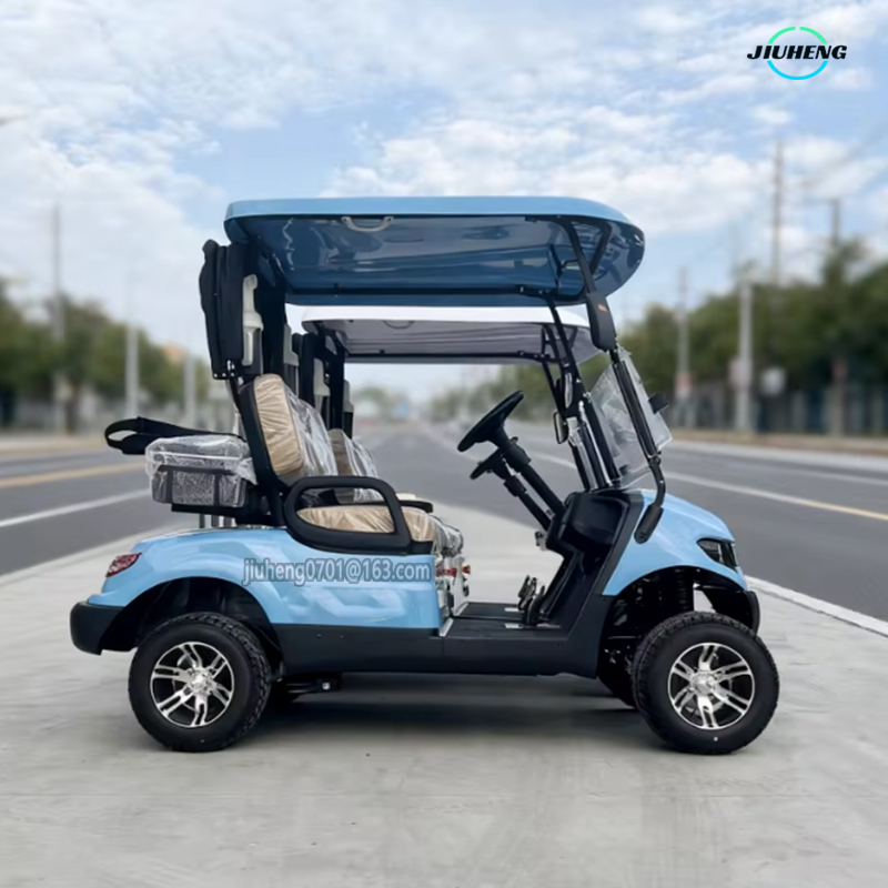 2 Seats Best Electric Golf Cart Smart Electric Golf Cart 120AH Lithium Ion Battery 4 Wheels Disc Brakes Off-Road Tires High Ride