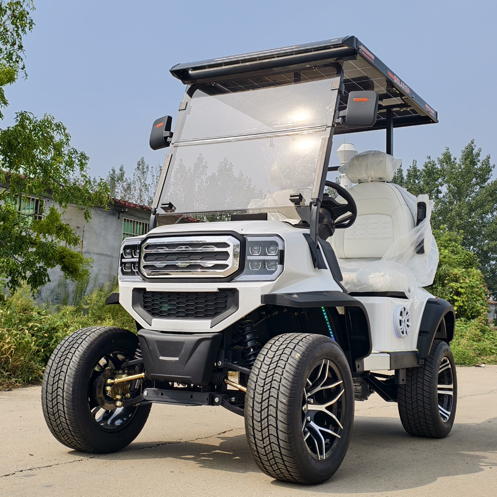 New Energy Solar-Powered 2 Seater Electric Off-road Golf Cart 5KW AC Motor 48V Lithium Battery 30-50km/h Speed 70-90km Range