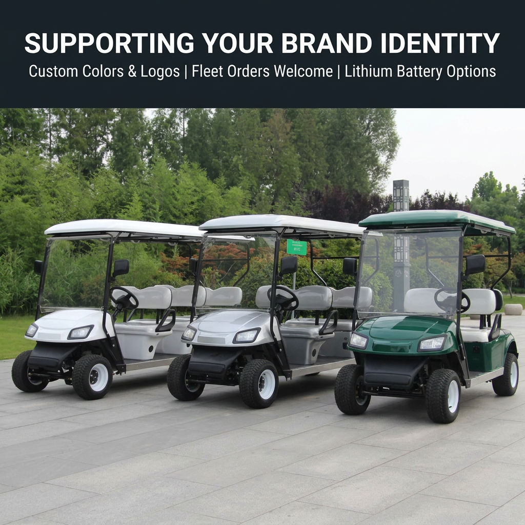 2+2 4 Passenger Lithium Battery 80-100KM Range Electric Golf Buggy for Campus Scenic Area Transportation