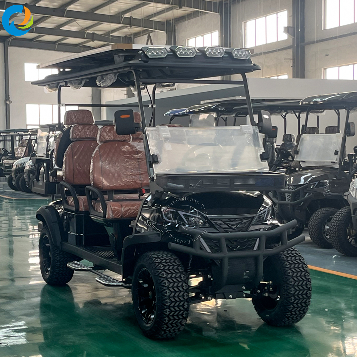 6-Seater Off-Road Electric Sightseeing Golf Buggy 48V Steel Ride-On Vehicle Cart for Airport Sale