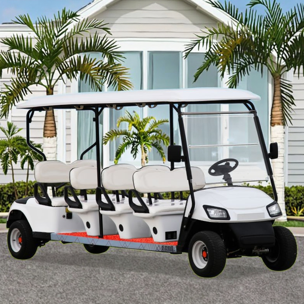 Scenic Tourism Electric Golf Cart with 8 Seats 48v Battery Engine Durable Steel Construction for Hotels Campuses Houses
