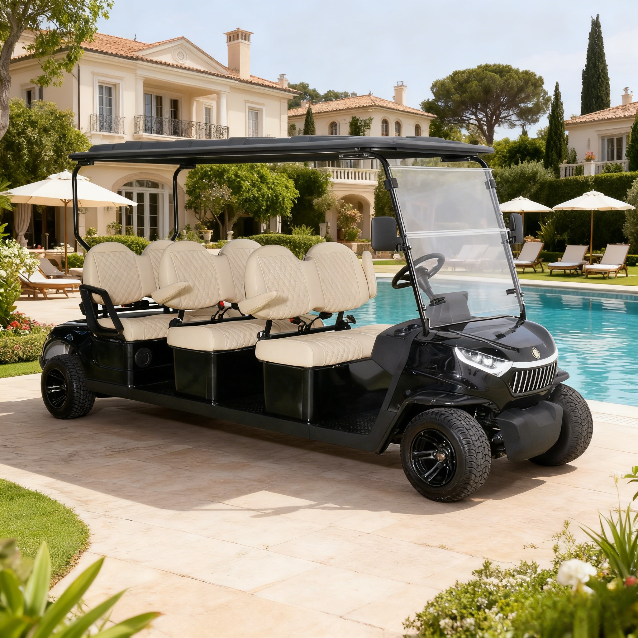 6 Seater Golf Cart Electric Model for Resort Shuttle and Campus Mobility