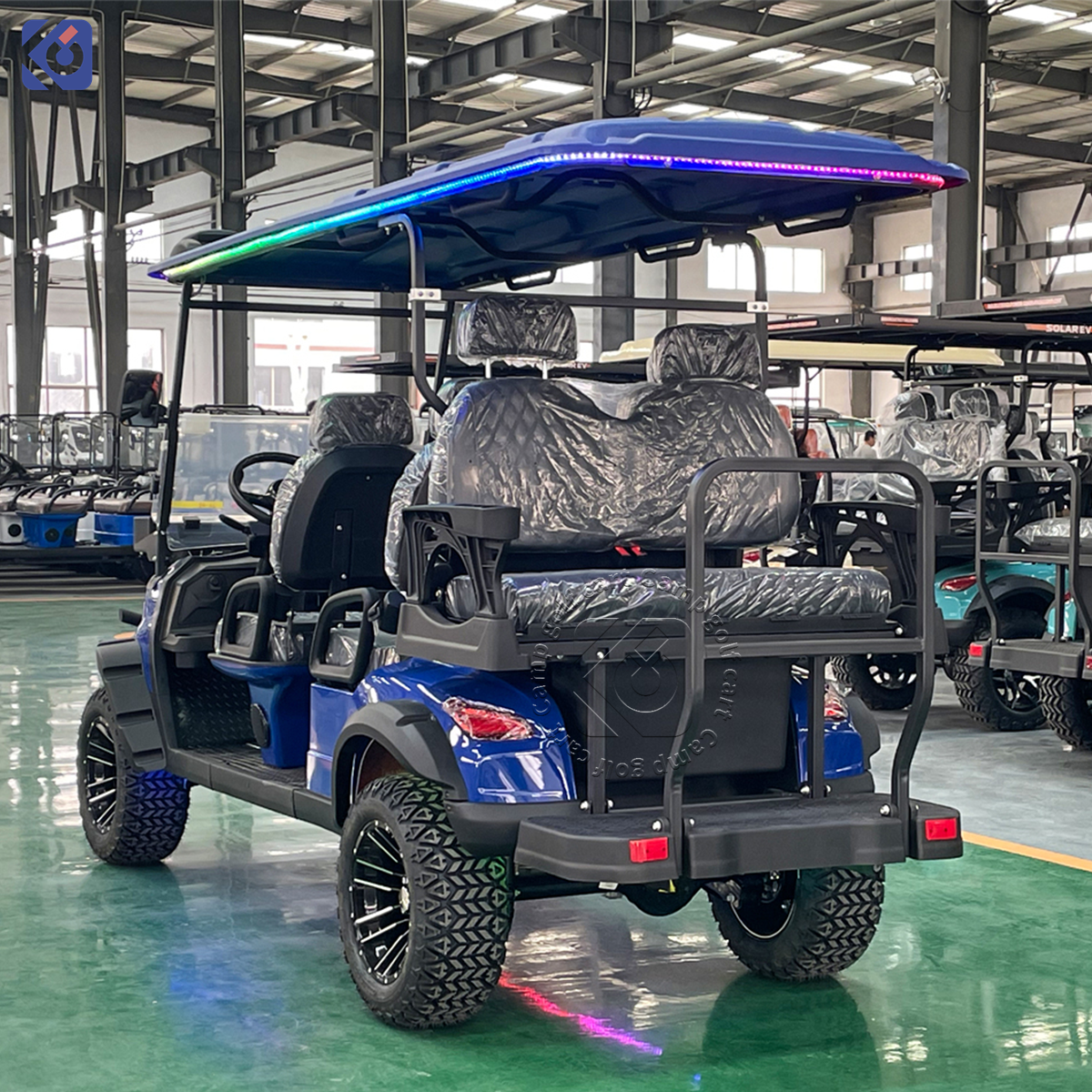 CAMP Off-road Sightseeing Car 72V Electric Golf Cart Lithium 6 Person Street Legal Golf Buggy