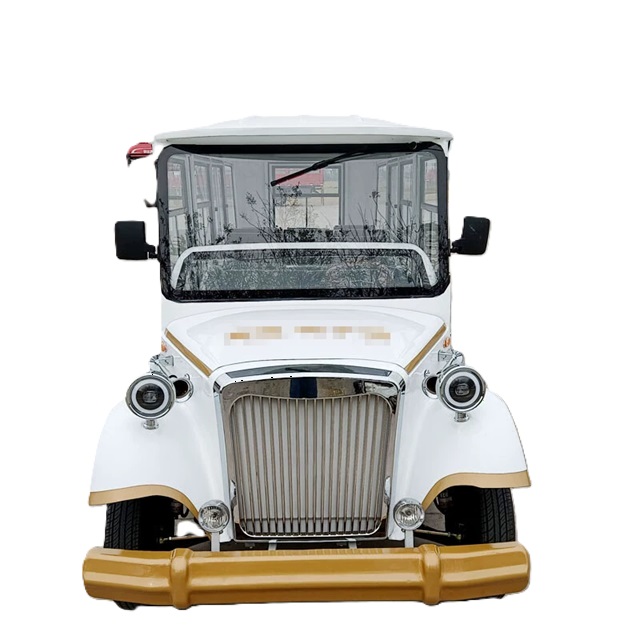 Wholesale Professional Parison 11-seats White Electric Sightseeing Bus &amp; Golf Carts with Vintage Style for Tourist and Hotels