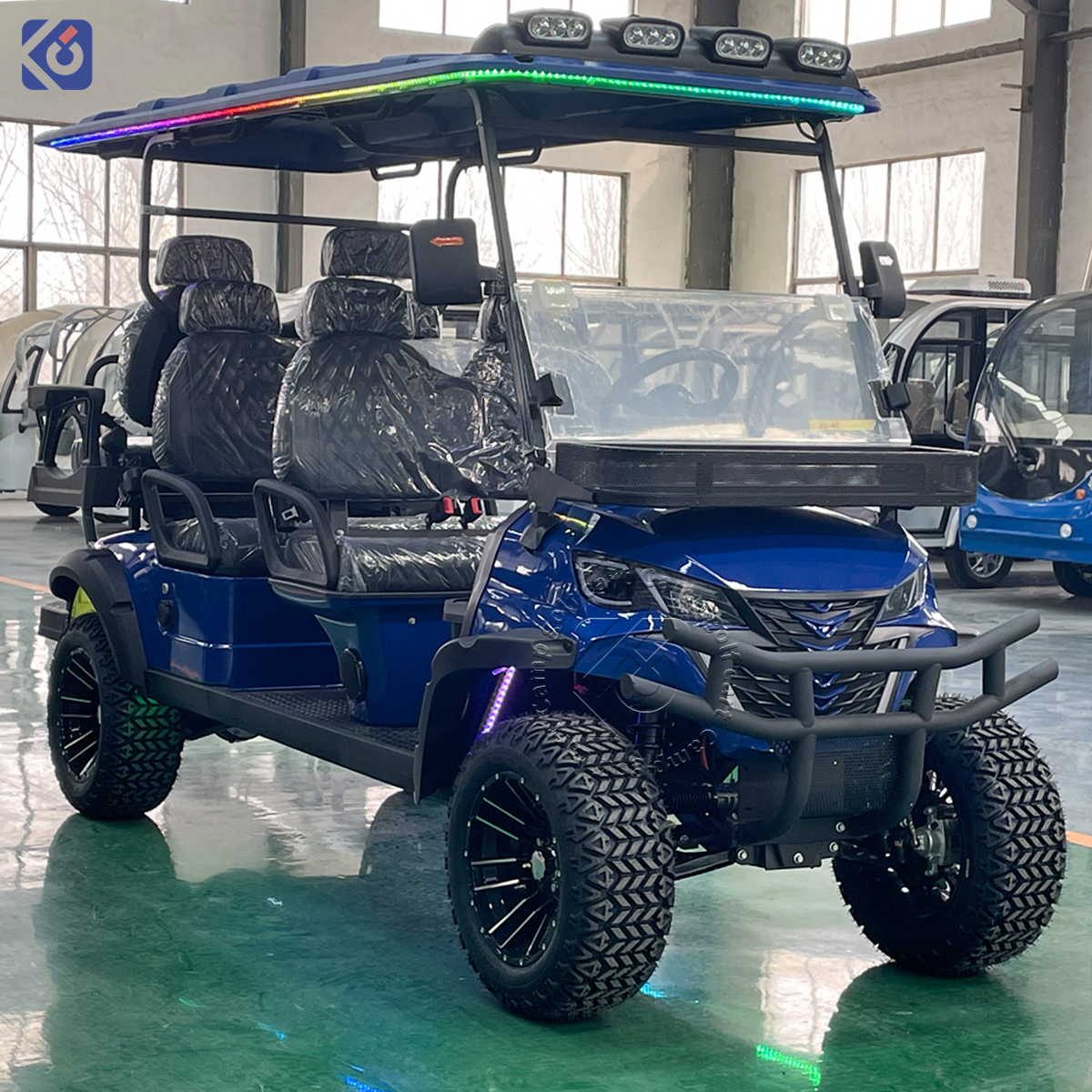 CAMP Off-road Sightseeing Car 72V Electric Golf Cart Lithium 6 Person Street Legal Golf Buggy