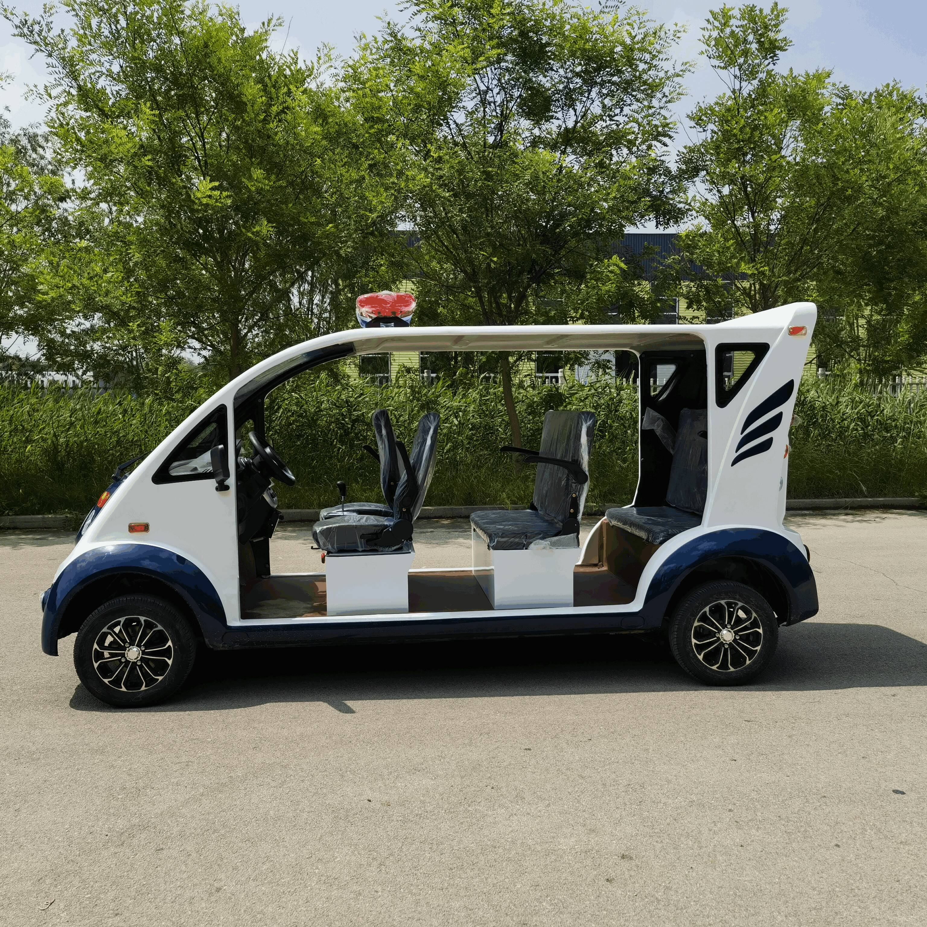 Factory Electric Autonomous Golf Cart with Flashing Security Lights Vehicle Maintenance-Free Battery Powered Patrol Car