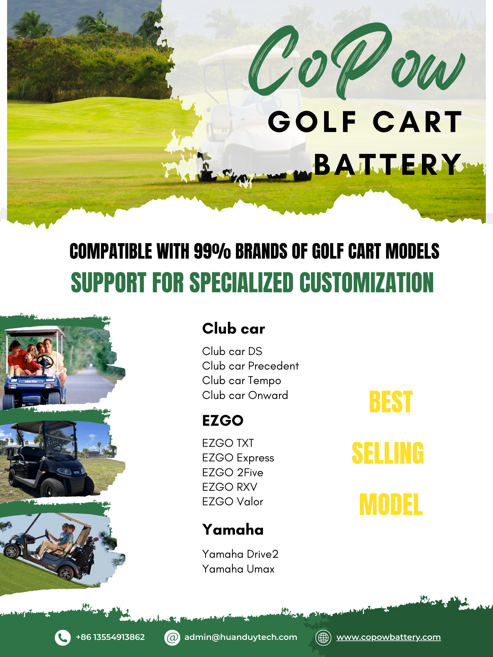 Fast Charging Customized Electric 48V Golf Cart Lithium Battery Pack 36V 48V 72V 100Ah 200Ah 300Ah Lifepo4 Golf Cart Battery