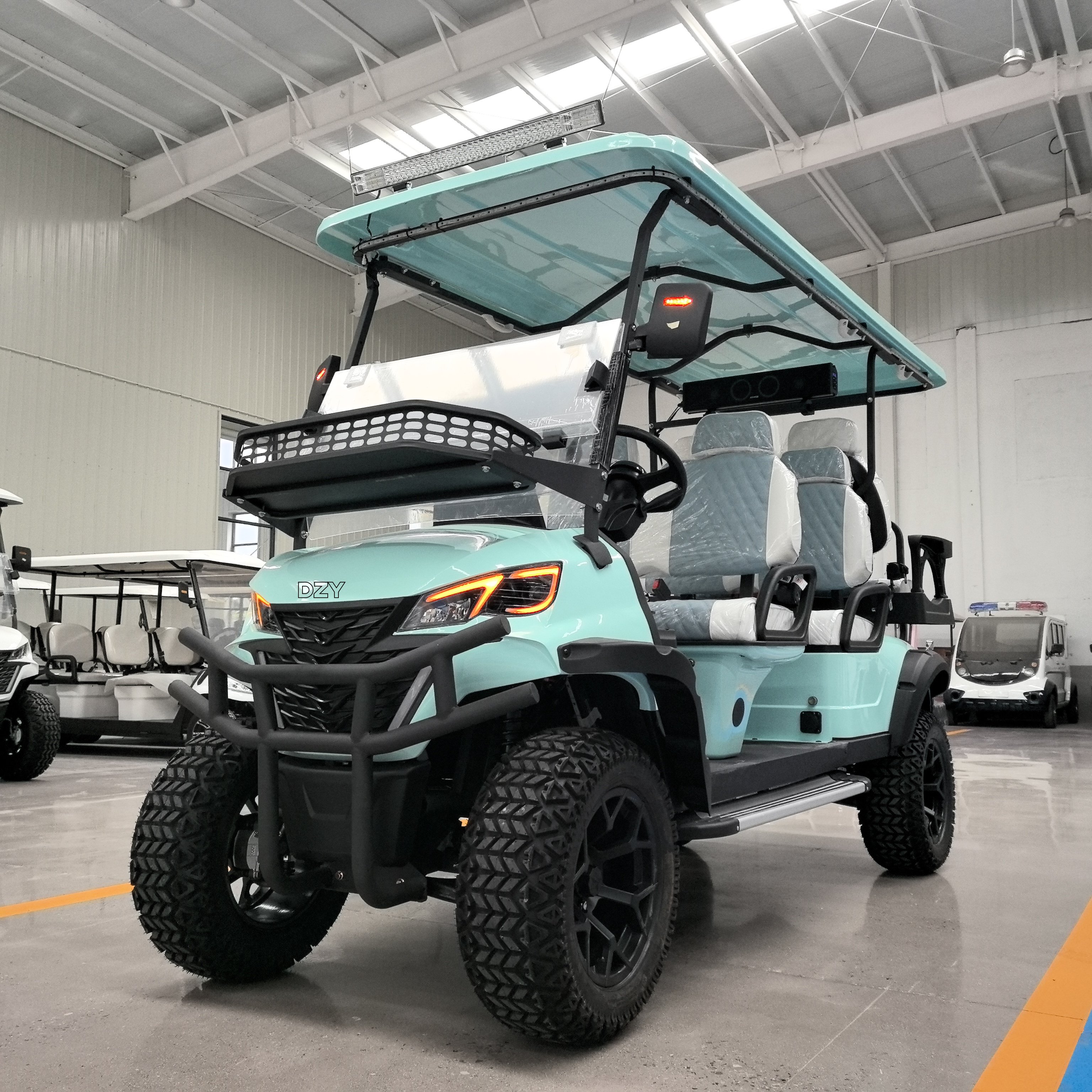 Export wholesale New Electric 2+4 Seat Golf Cart EEC Certified Club Buggy for 6 People for Sightseeing at Golf Club Park