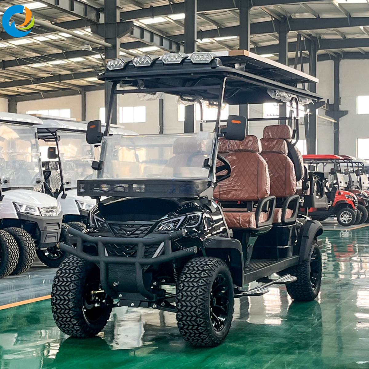 6-Seater Off-Road Electric Sightseeing Golf Buggy 48V Steel Ride-On Vehicle Cart for Airport Sale
