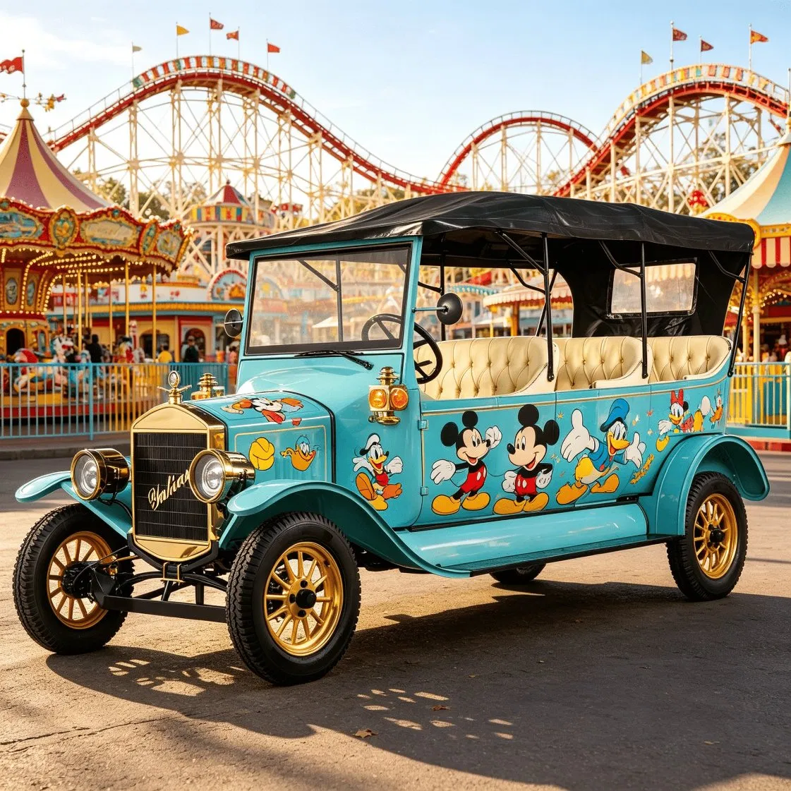 China Factory 8 Passenger Sightseeing Trolley Electric Classic Car Antique Golf Carts