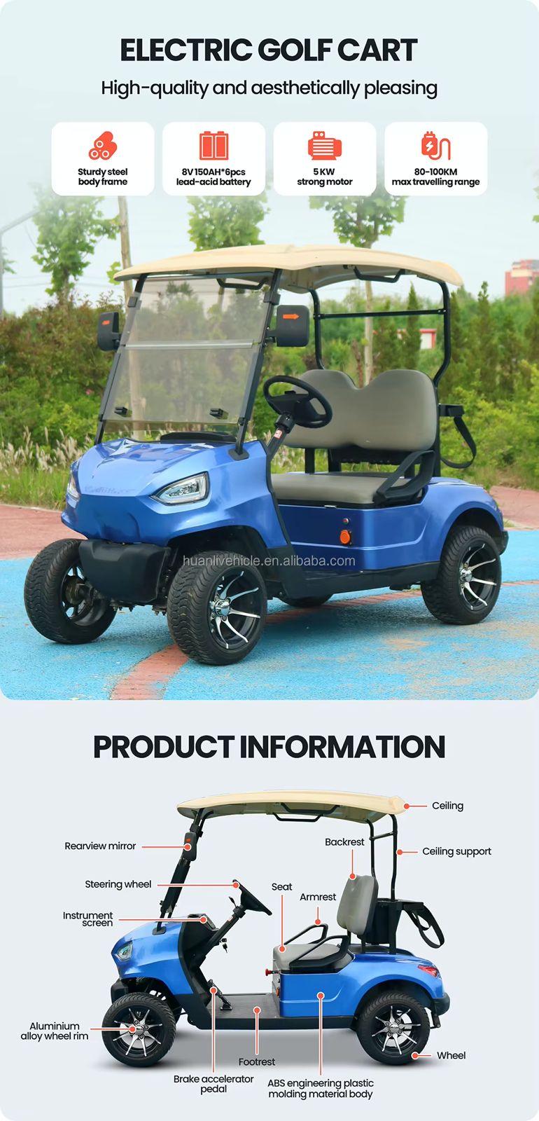 Electric Golf Cart 2 Seater Storage Detail