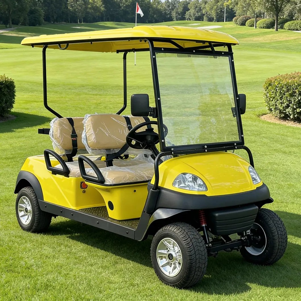 4-Seat White Security Golf Cart Interior