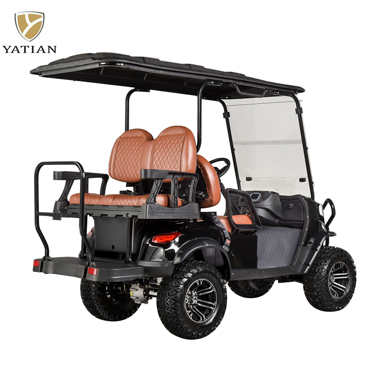 Premium Black Electric Golf Cart with AC and Solar Power