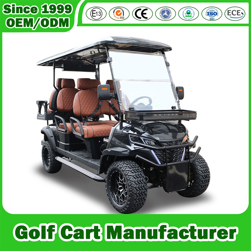Golf Cart Factory 2/4/6 Seater 2+2 Seat Forward Facing 48V/60V Lithium Battery Utility Shopping Club Vehicle Car Golf Cart for Community Patrol and Management