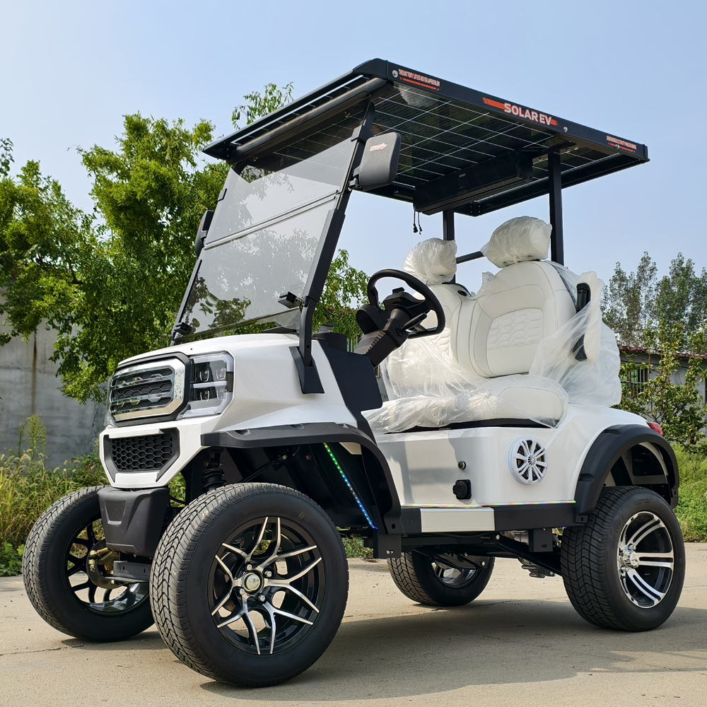 New Energy Solar-Powered 2 Seater Electric Off-road Golf Cart 5KW AC Motor 48V Lithium Battery 30-50km/h Speed 70-90km Range