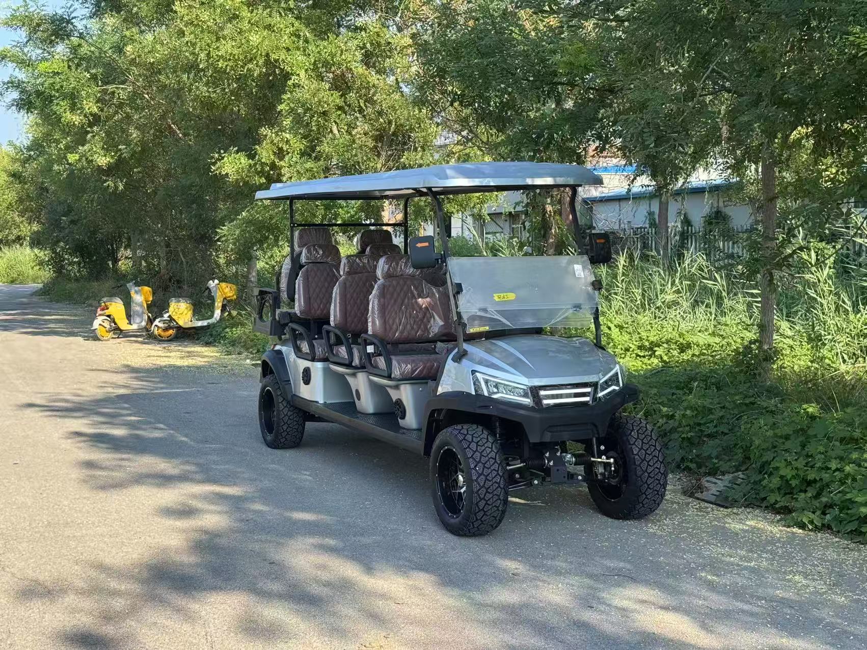Long-Body 8 Seater Golf Cart MAYTOP, Spacious 8-Passenger Electric Sightseeing Car for Hotel &amp; Campus