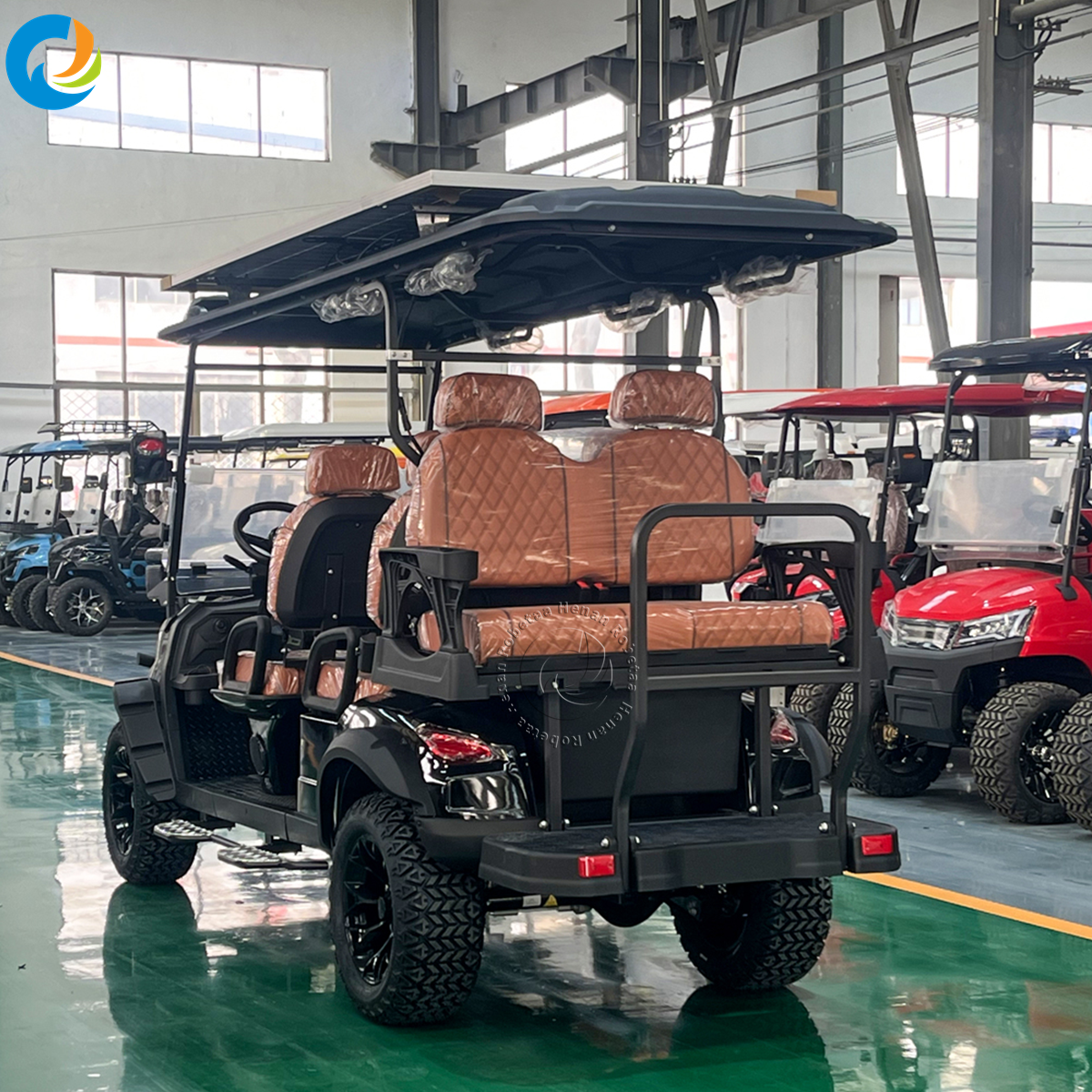 6-Seater Off-Road Electric Sightseeing Golf Buggy 48V Steel Ride-On Vehicle Cart for Airport Sale