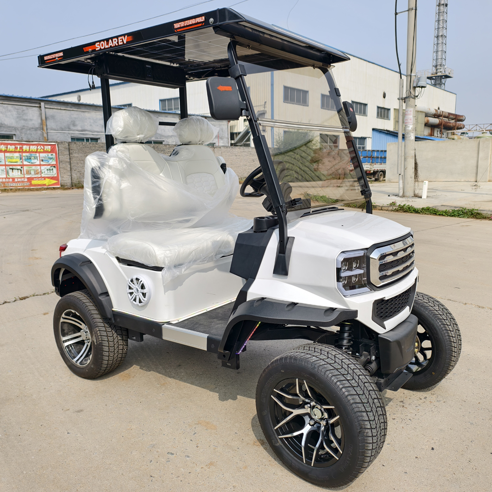 New Energy Solar-Powered 2 Seater Electric Off-road Golf Cart 5KW AC Motor 48V Lithium Battery 30-50km/h Speed 70-90km Range